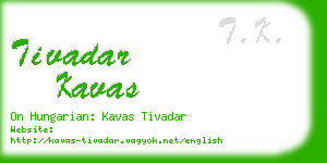tivadar kavas business card